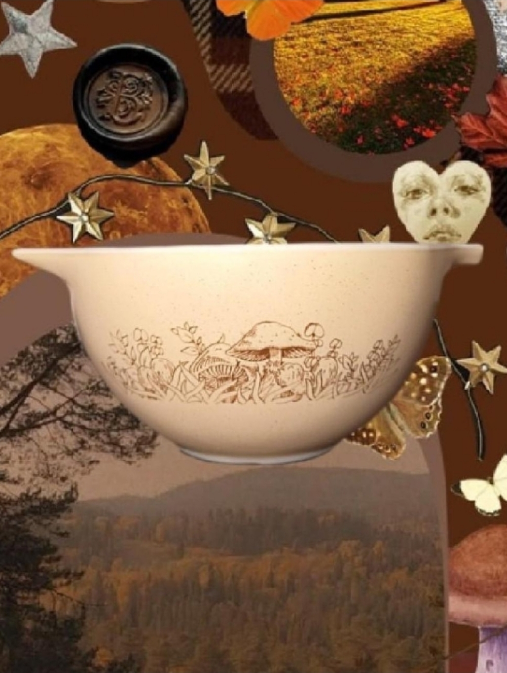 VTG 80s Pyrex #441 750ml Forest Fancies Mushroom Pattern Cinderella Mixing Bowl